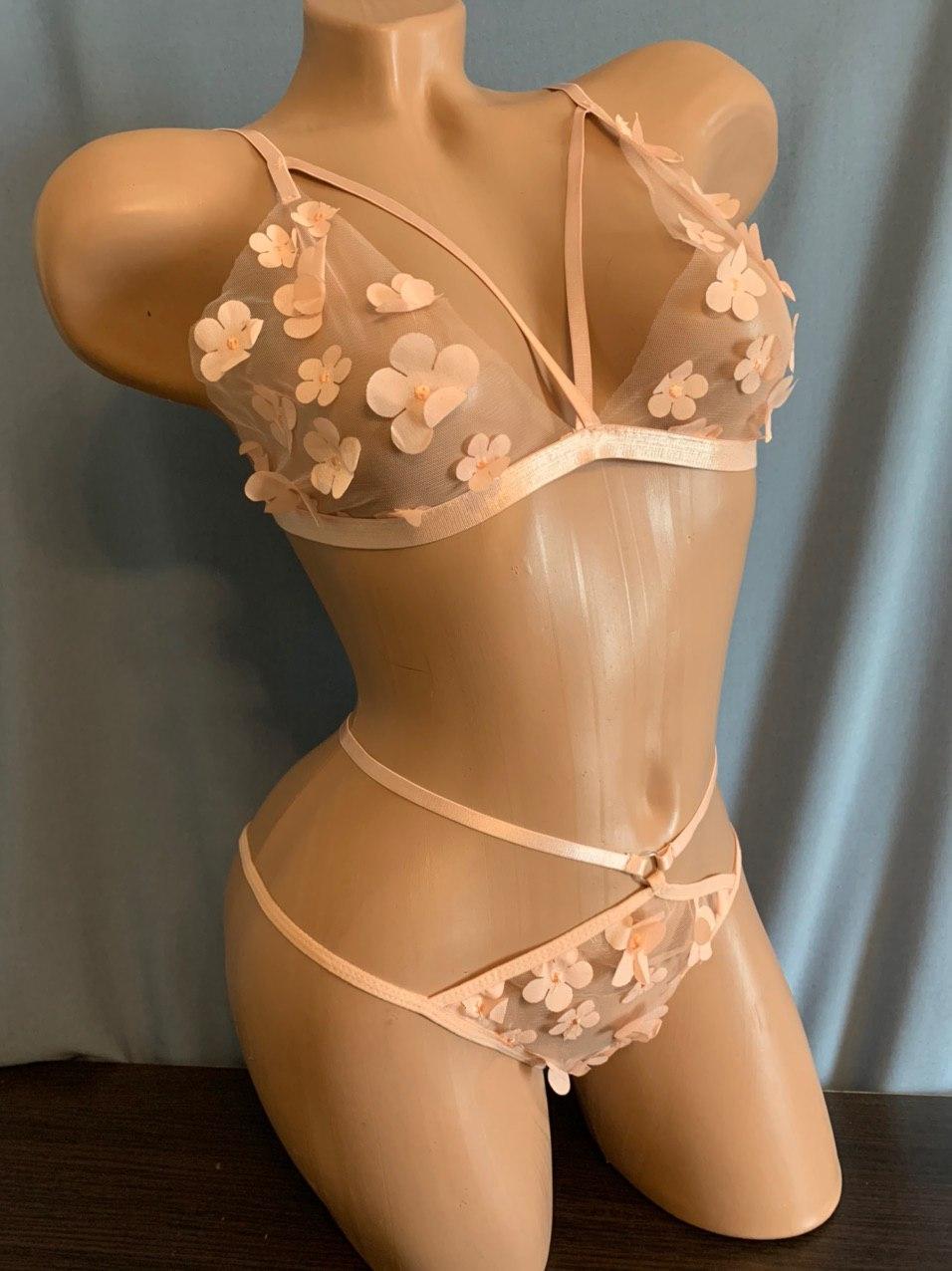 Комплект білизни Квіти L Рожевий (Н-1042-Р) - фото 4 Комплект білизни Квіти L Рожевий (Н-1042-Р) - фото 4