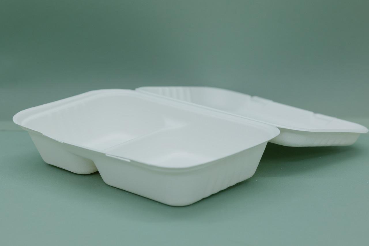 Одноразовый контейнер с 2 отделениями 25х16,5х6,1 см 125 шт. - фото 5 Одноразовый контейнер с 2 отделениями 25х16,5х6,1 см 125 шт. - фото 5