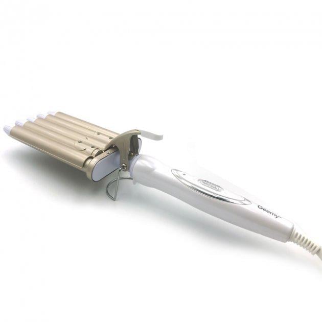 Плойка потрійна для волосся Gemei GM 2932 Біло-золотистий