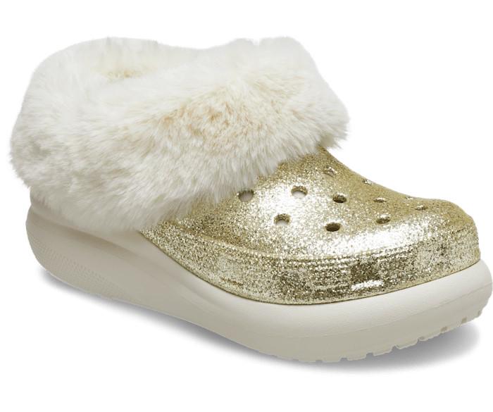 Сабо зимние Crocs Furever Crush Glitter р. 37-38 Stucco (18827629) - фото 3