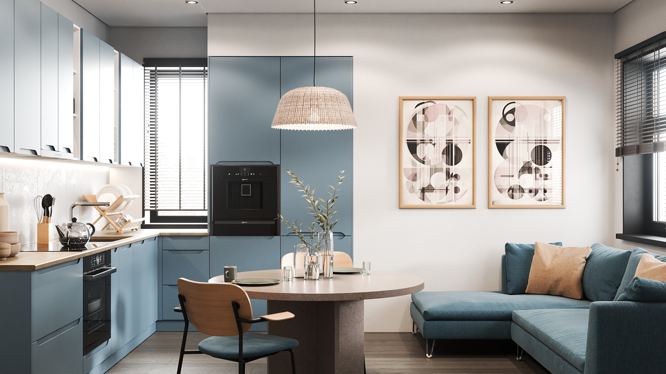 Кухня угловая Zarina 280х220 Бирюзовый (000-000-3175)