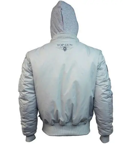 Бомбер Top Gun MA-1 Nylon Bomber jacket with hoodie 2XL Grey (TGJ1735G2XL) - фото 2