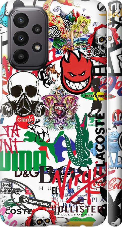 Чехол на Samsung Galaxy A23 A235F Many different logos (4022m-2587-42517)