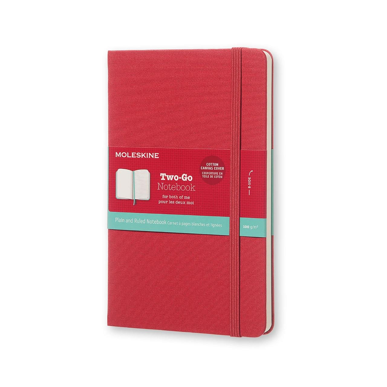 Блокнот Moleskine Limited Two-Go средний 144 страницы в тканевой обложке Красный (8055002851671)
