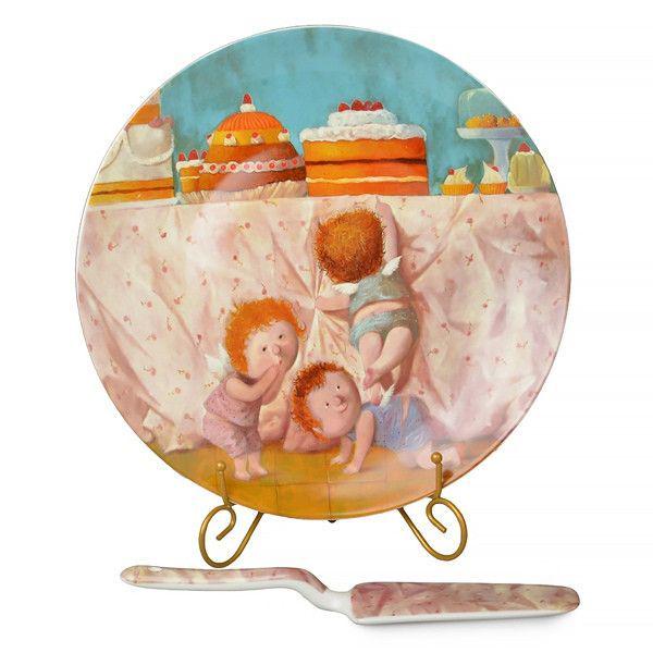 Блюдо для торта Lefard Солодке життя з лопаткою 26 см (924-200)