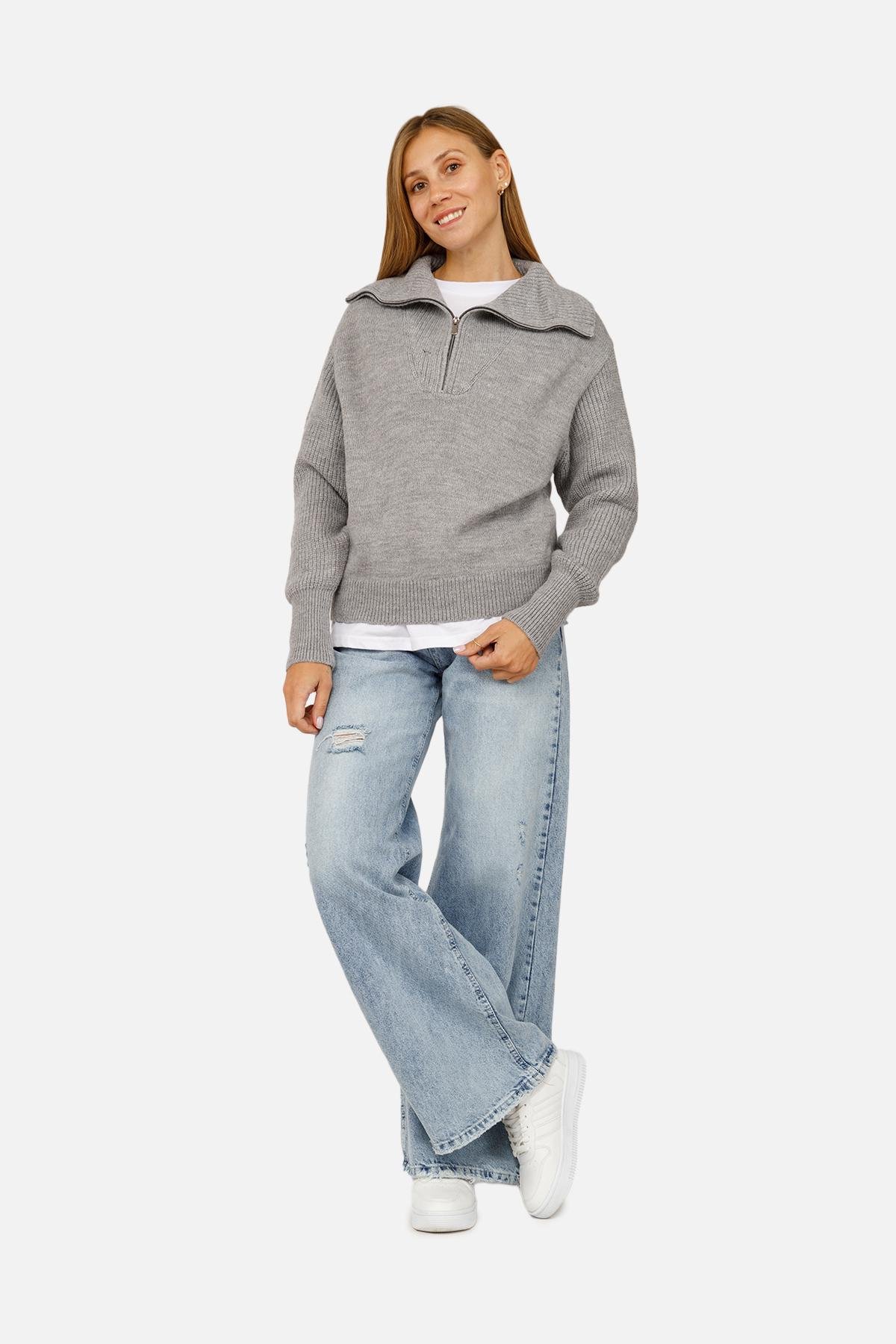 Свитер женский ЦБ-00262319 р. 46 Серый (SKT001026385) - фото 1