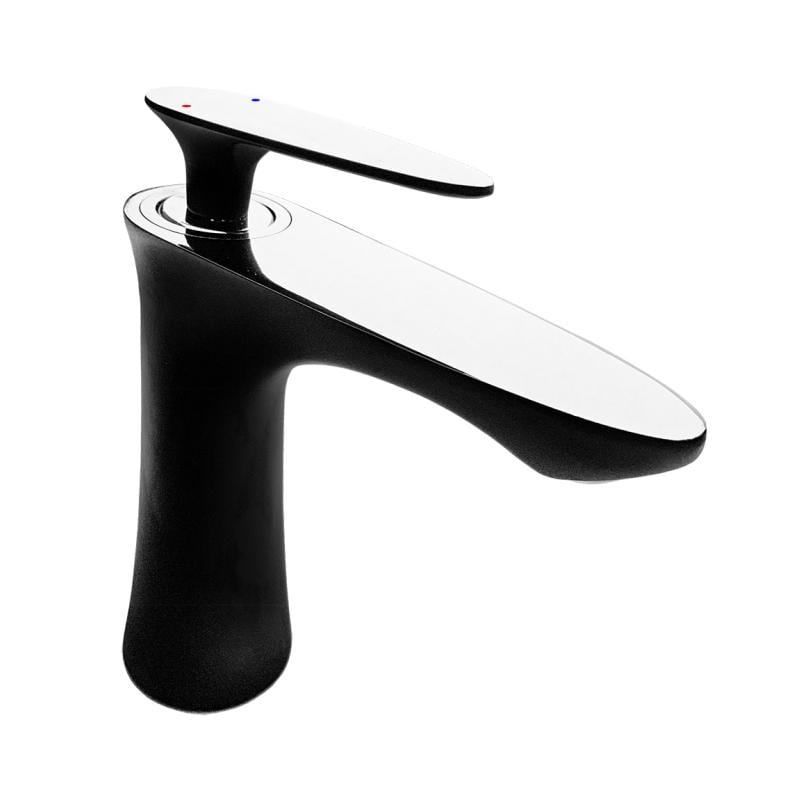 Смеситель для умывальника Zegor SAT1-A010YB однорычажный Черный/Хром