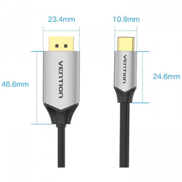 Кабель для передачи данных Vention USB-C-DisplayPort 1,5 м Черный (604961) - фото 2