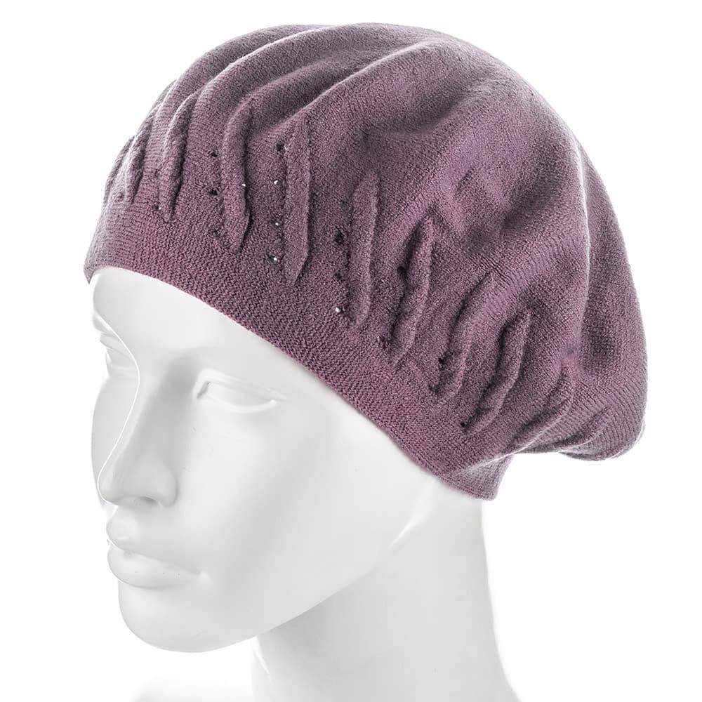 Берет женский Zolly ZH198 двойной тонкой вязки Брусничный