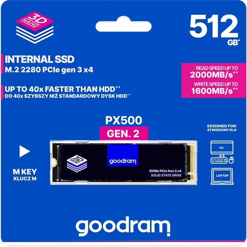 SSD-диск Goodram PX500 512 Гб M.2 2280 PCIe 3.0 x4 (SSDPR-PX500-512-80-G3) - фото 5 SSD-диск Goodram PX500 512 Гб M.2 2280 PCIe 3.0 x4 (SSDPR-PX500-512-80-G3) - фото 5