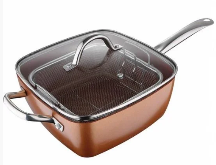 Сковорода/фритюрниця/пароварка Unique UN 5251 24 см 3в1 Gold (011091)