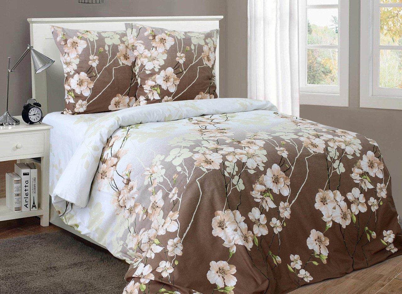 Простынь Вилена Ветка сакуры бязь евро 220х240 см