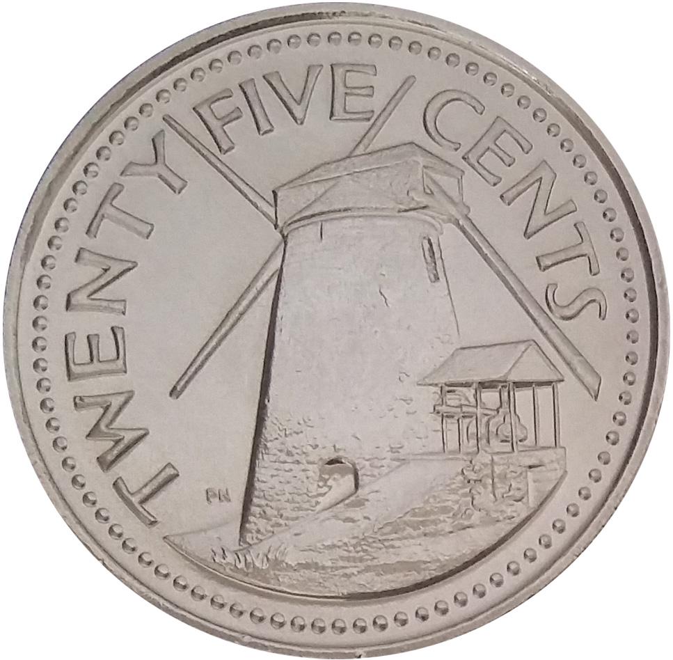 Коллекционная монета Барбадос 25 центов 2011 UNC (KM#13a)