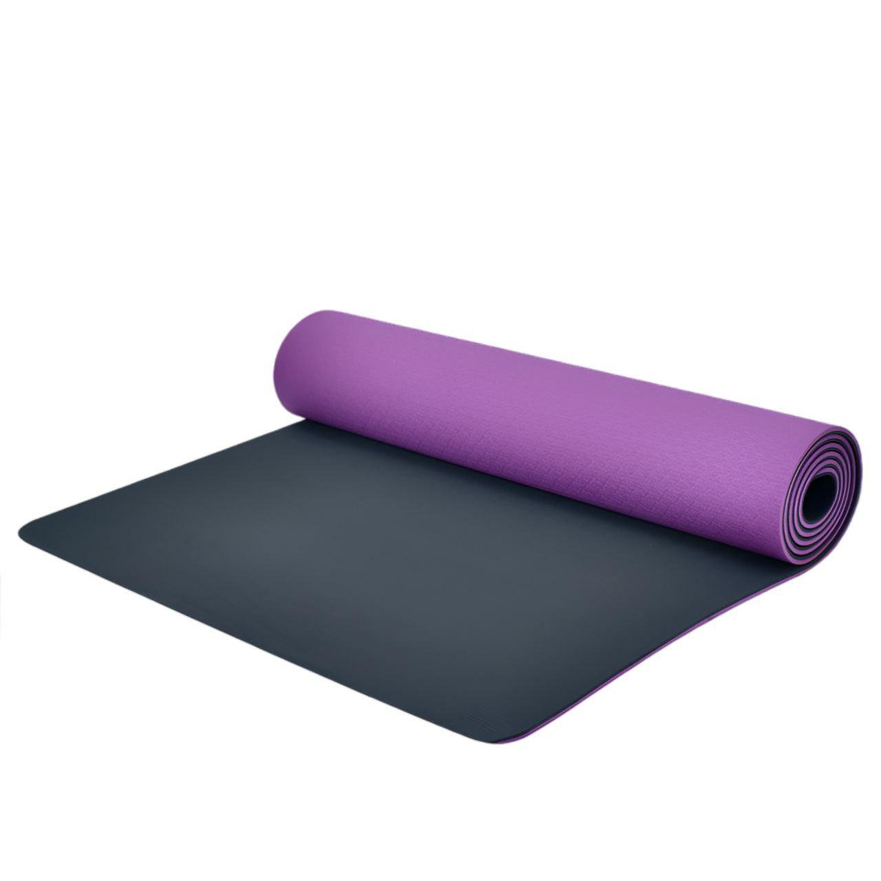 Йогамат MS 0613-24 TPE двухцветный антискользящий 183x61x0,6 см Фиолетовый с черным (26138677)