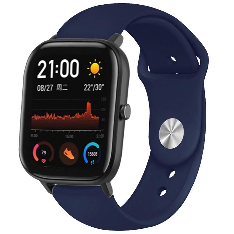 Ремінець силіконовий Sport для Xiaomi Amazfit/Samsung 20 мм Midnight blue (00000033844_36)