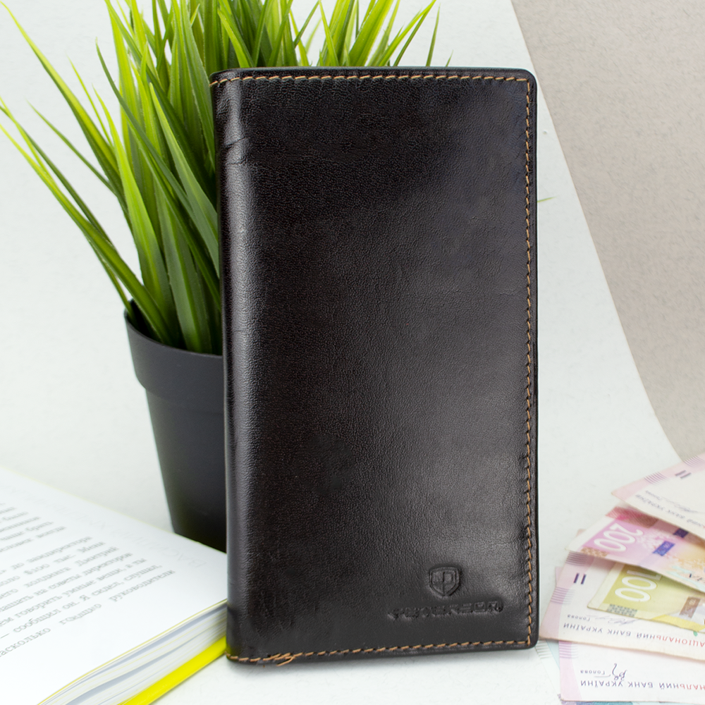 Документница кожаная для карт Peterson 1014 с карманом для купюр Brown