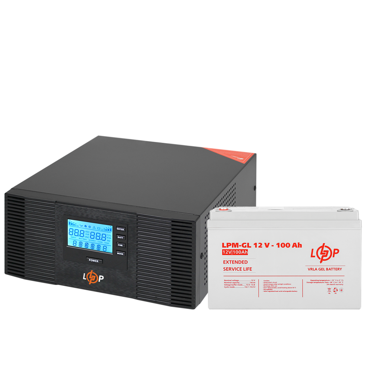 Комплект резервного питания LogicPower ИБП и гелевая батарея UPS B1500 АКБ GL 1200W