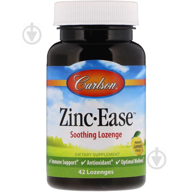 Цинк, Zinc, Carlson Labs, вкус лимона, успокаивающий, 42 леденца Цинк, Zinc, Carlson Labs, вкус лимона, успокаивающий, 42 леденца