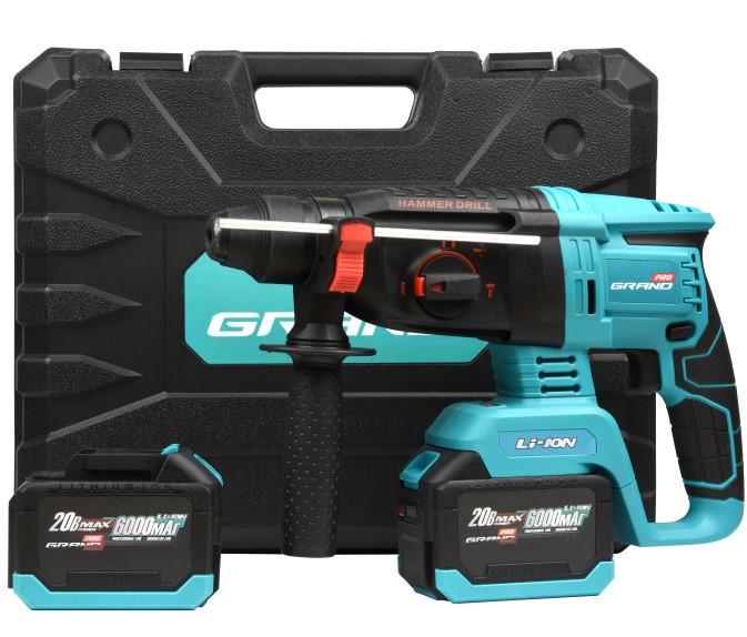 Перфоратор акумуляторний Grand ПА-20/26 BL безщітковий мотор акумулятори 2 шт./зарядний пристрій/кейс (17516490)