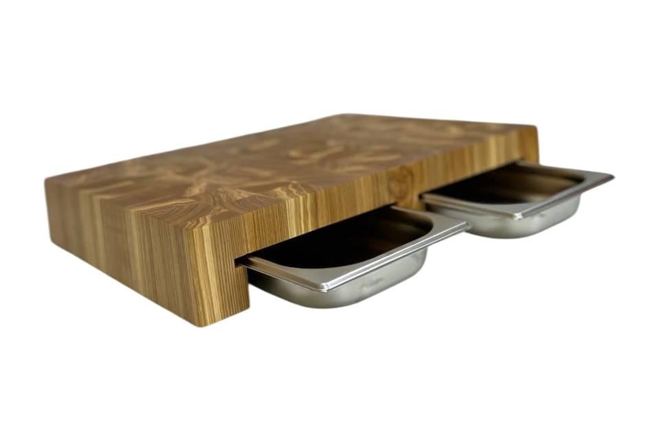 Доска торцевая кухонная BVD74 из дерева с поддоном 34х46 см (1547)