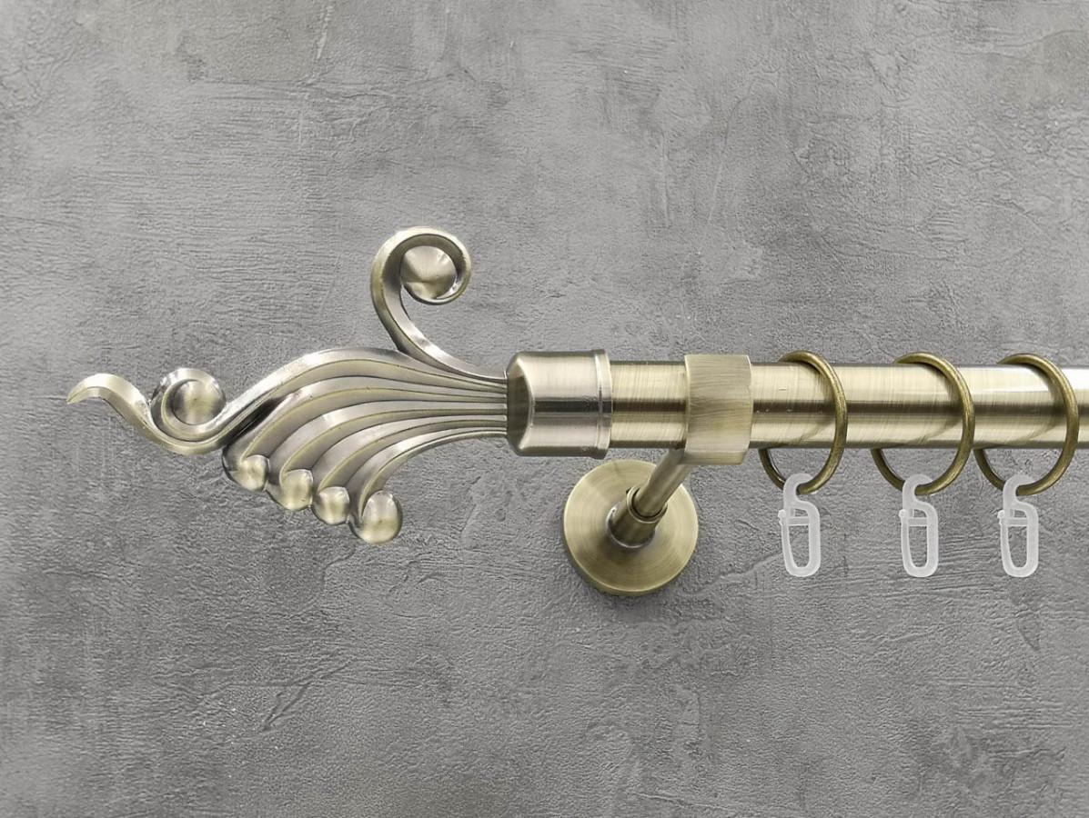 Карниз Quadrum Венус гладкая штанга одинарный модерн 25 мм 400 см Антик (264775071)