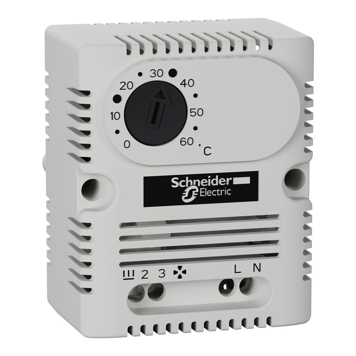 Термостат Schneider Electric ClimaSys CC 10А 5-60°C 1NO+1NC 250 В AC для шкафа (NSYCCOTHI)