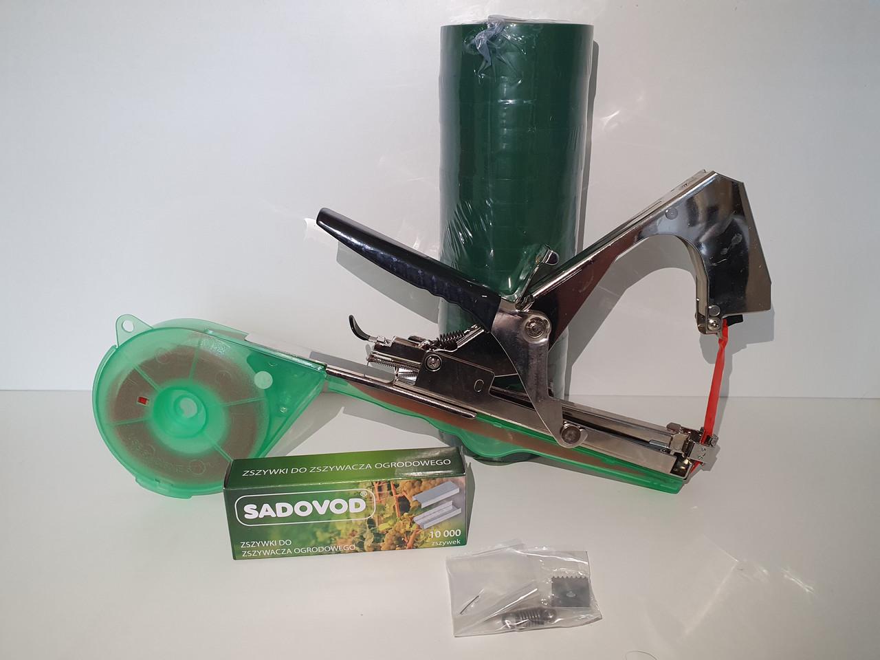 Набор для подвязки растений Tapetool лента 150 мкм 600 м/скобы/нож/пружина - фото 2