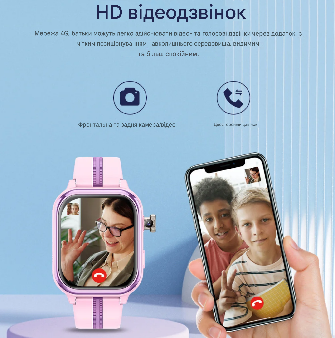 Смарт-годинник з GPS для дітей Wonlex KT39 16GB Pink — фото 3