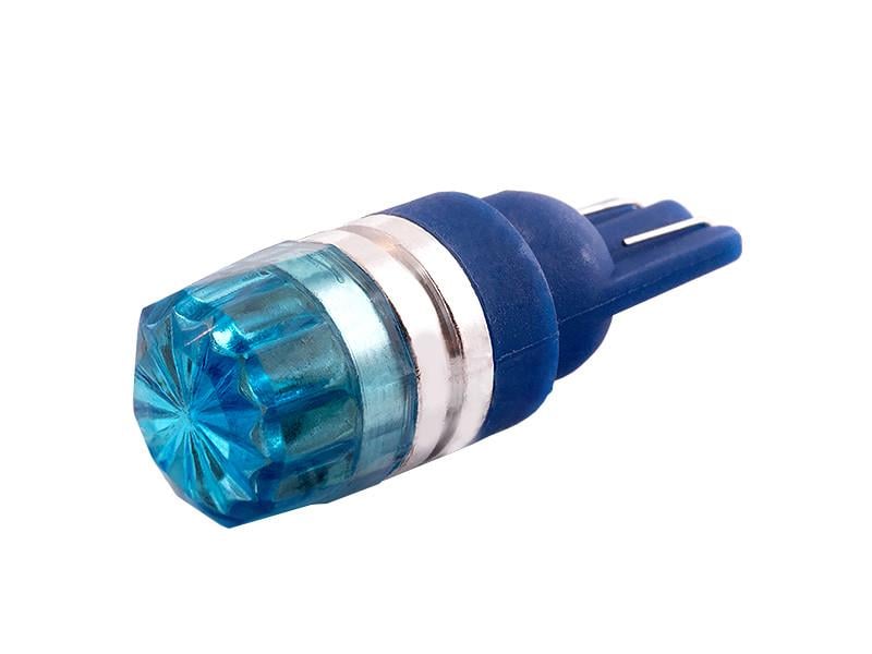 Автолампа светодиодная с линзой HP T10 W5W 12 В 1,5 Вт SMD5630-2led Синий (1457)