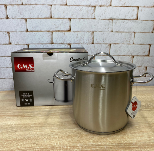 Каструля зі сталевою кришкою OMS з нержавіючої сталі для газу і індукціі 4,5 л (2072.4.5) - фото 5 Каструля зі сталевою кришкою OMS з нержавіючої сталі для газу і індукціі 4,5 л (2072.4.5) - фото 5