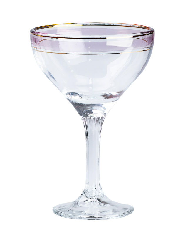 Набір келихів для фігурних коктейлів на високій ніжці 2 шт. по 290 мл Прозорий/Рожевий - фото 3