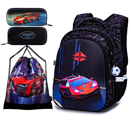 Рюкзак с пеналом и мешком для мальчика Winner ортопедический для 1 класса (Full R1-028-2