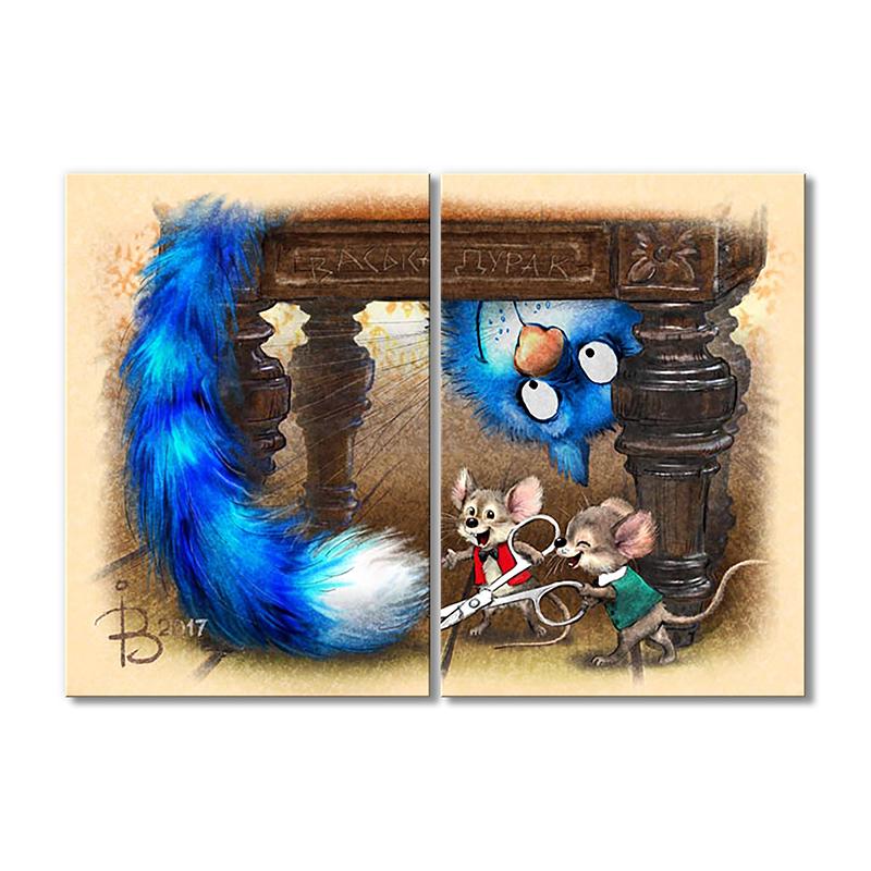 Модульная картина Васька дурак 2 модуля общий размер 30х45 см (_rinaz_20172224021)