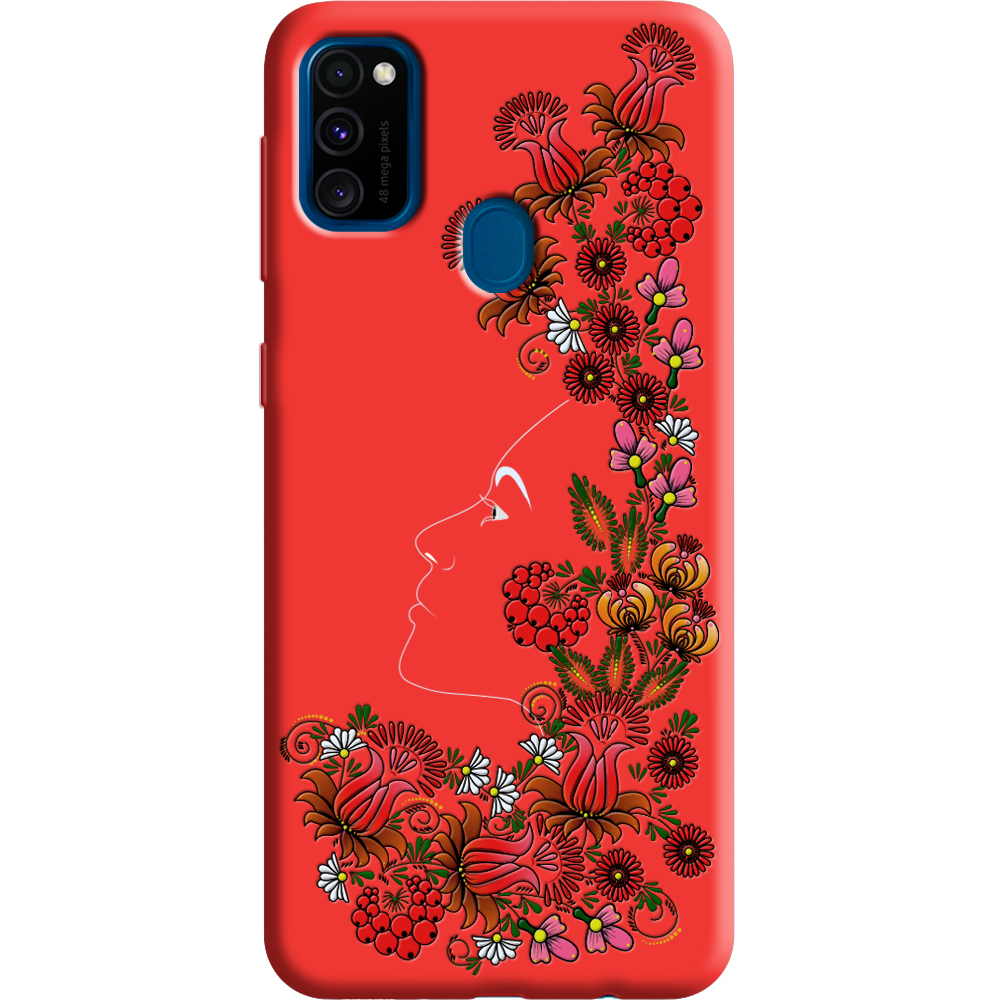 Чехол с рисунком Boxface Samsung M307 Galaxy M30s 3D Ukrainian Muse Красный силикон (38209-bk64-38660)