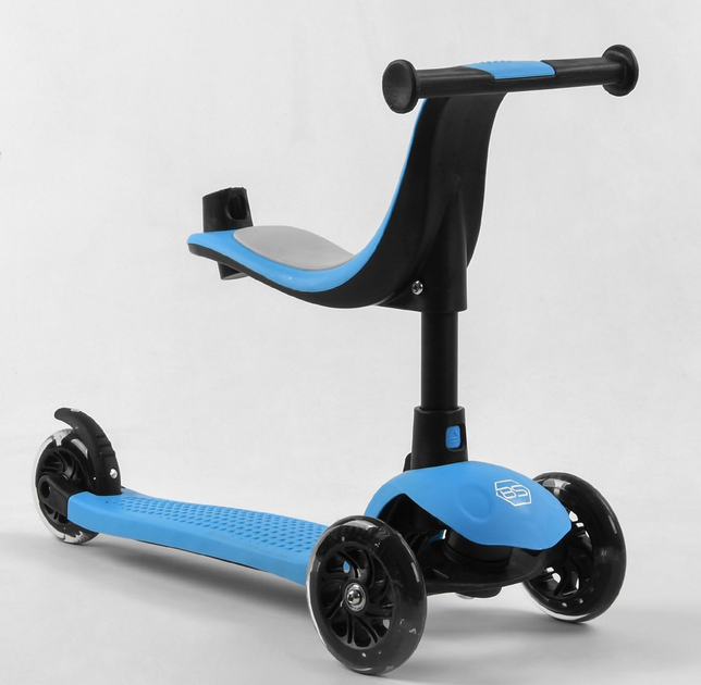 Самокат трехколесный Best Scooter PL-422/4 колеса PU со светом/сиденья/родительская ручка (25281650) - фото 3