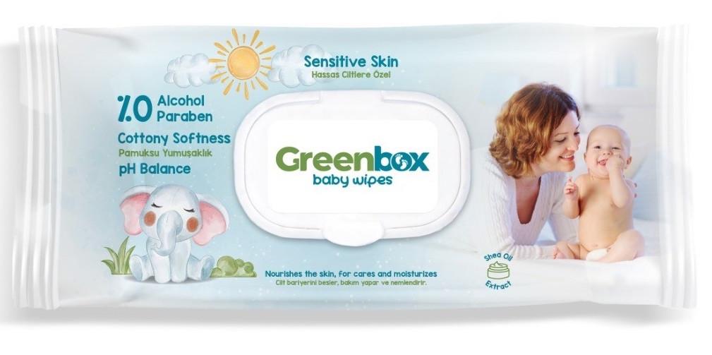 Влажные салфетки детские Greenbox с клапаном 120 шт.