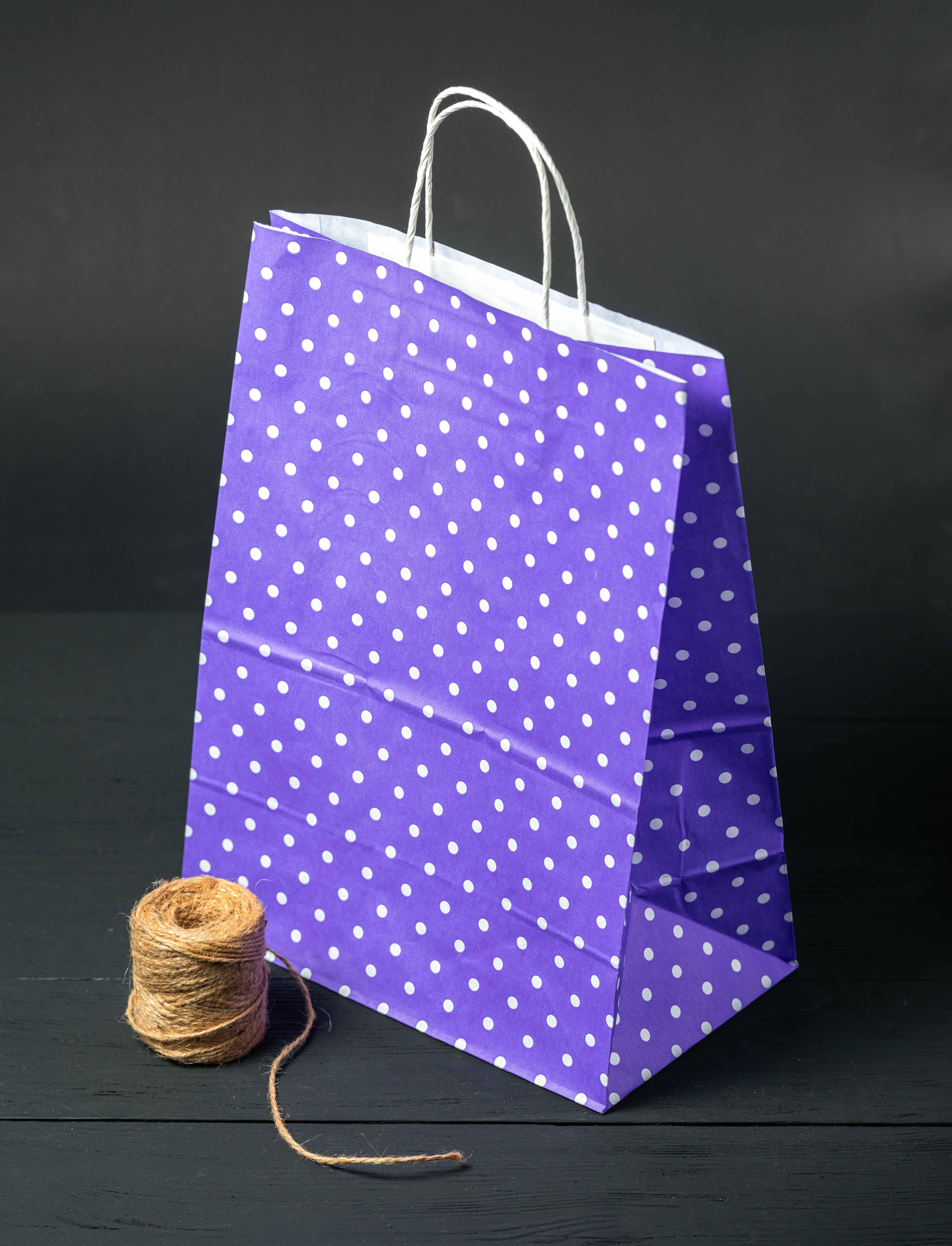 Бумажный пакет с кручеными ручками Eko-kraft 260х150х350 мм 30 шт. Фиолетовый - фото 5