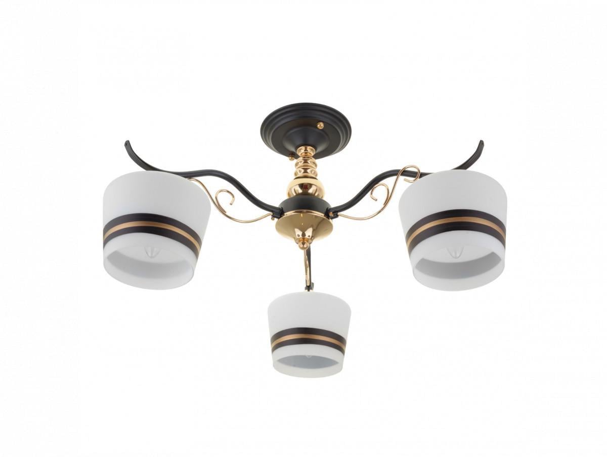 Люстра Brille LK-708S/3 E27 BK/FGа трехрожковая Черно-золотистый