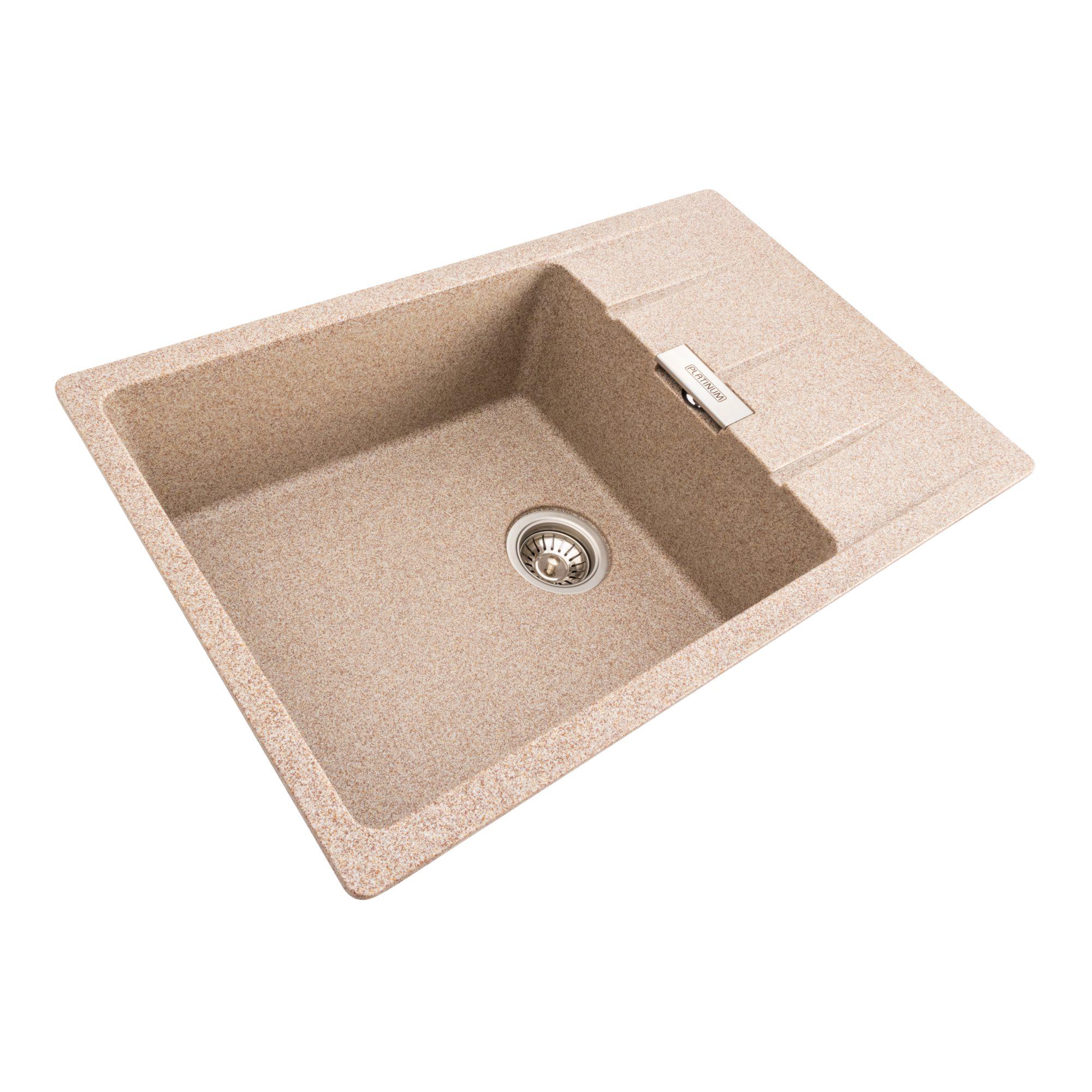 Мойка для кухни гранитная Platinum 7850 ROMA матовая Карамель - фото 2