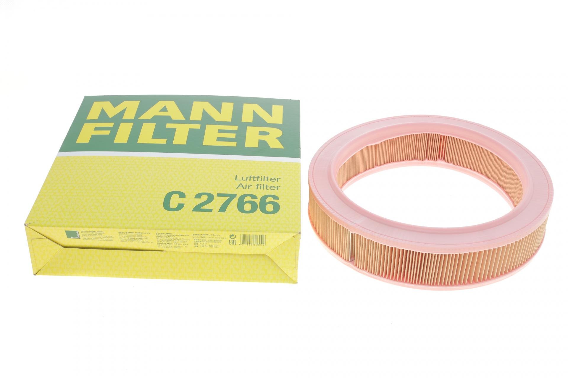 Фільтр повітряний Mann-Filter для Renault Megane 1,4 96-03/Clio 1,2-1,4 91-98/Volvo 440/460 1,7 88-96 (C 2766)