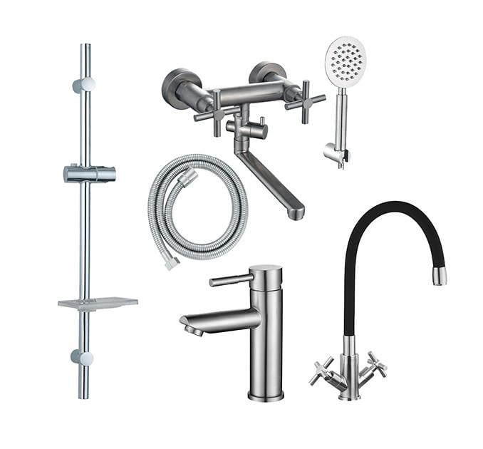 Набор смесителей Lambert 4в1 для ванной и кухни (LR68292)