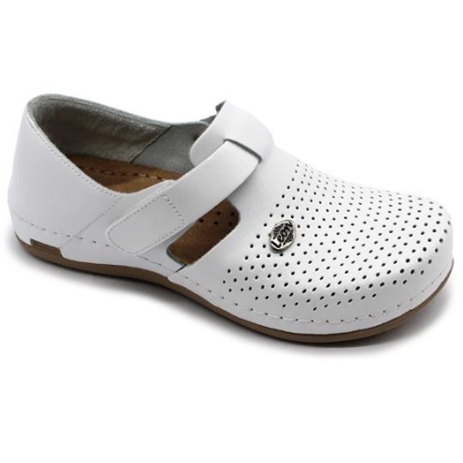 Сабо женские кожаные Leon 959 р. 38 Белый