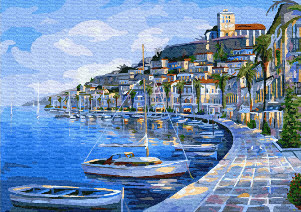 Картина по номерам Brushme Лодочная гавань (G293) Картина по номерам Brushme Лодочная гавань (G293)