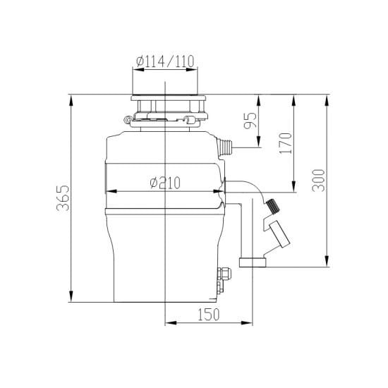 Измельчитель пищевых отходов Koer FWD-02-0,75 SILENT индукционный двигатель 560 Вт (KR4913) - фото 5
