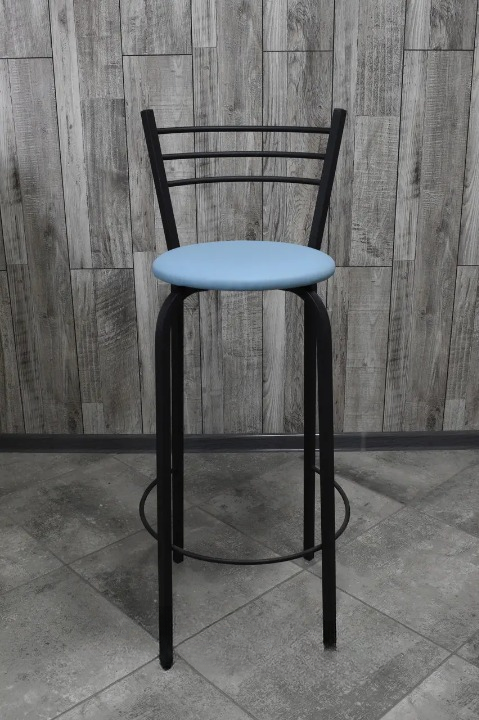 Барний стілець металевий 35х107 см Блакитний/Чорний (28374010)
