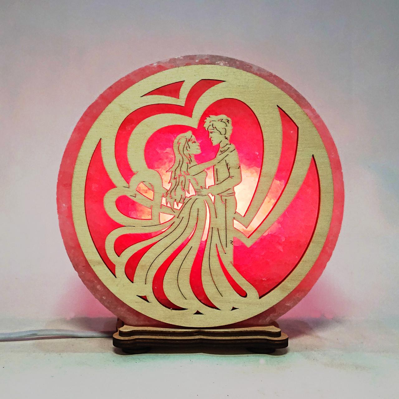 Соляной светильник Пара в сердце (KБ-00030-r)