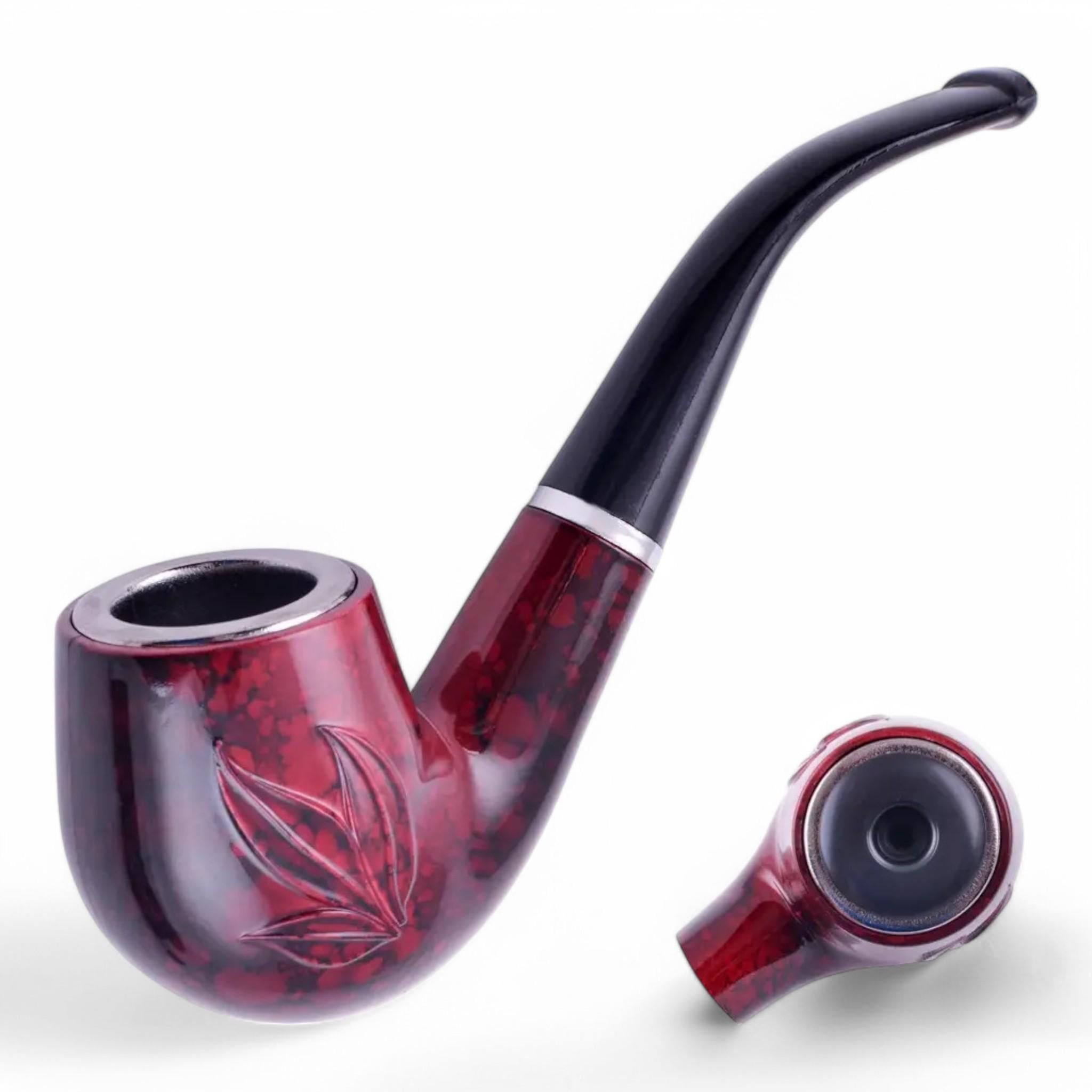 Люлька для паління Boxin Tea Leaf пластикова в подарунковій упаковці Red (HL-218)