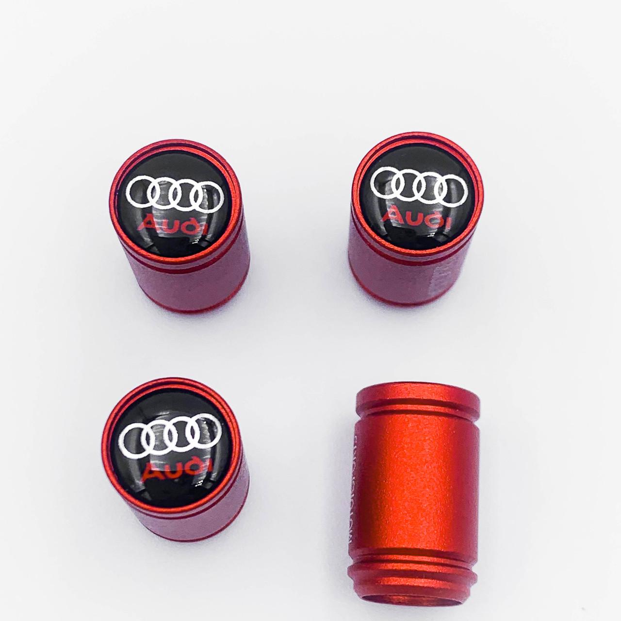Захисні ковпачки на ніпеля Motosport Audi 4 шт. Червоний (LB-009A)