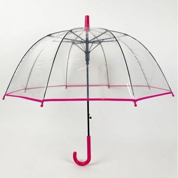 Зонт-трость полуавтомат Stenson R25584 d 90 см Transparent/Pink (21831979)
