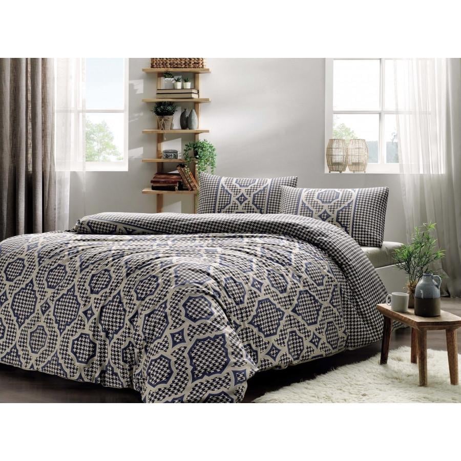 Постельное белье TАС Evana lacivert v01 евро Синий (svt-2000022260190)